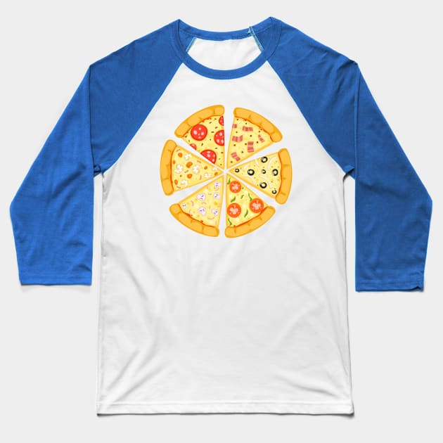 Pizza Baseball T-Shirt by Mako Design 